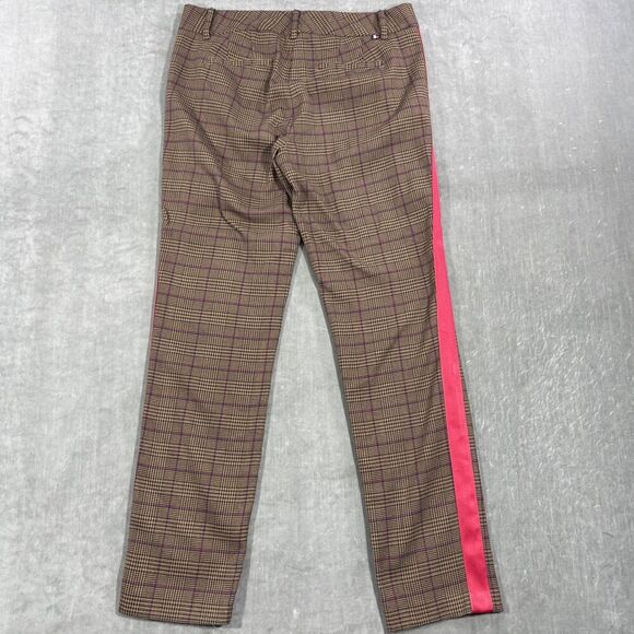 Tommy Hilfiger Women’s 4 Brown Plaid‎ with Red Stripe Pants - Picture 5 of 6